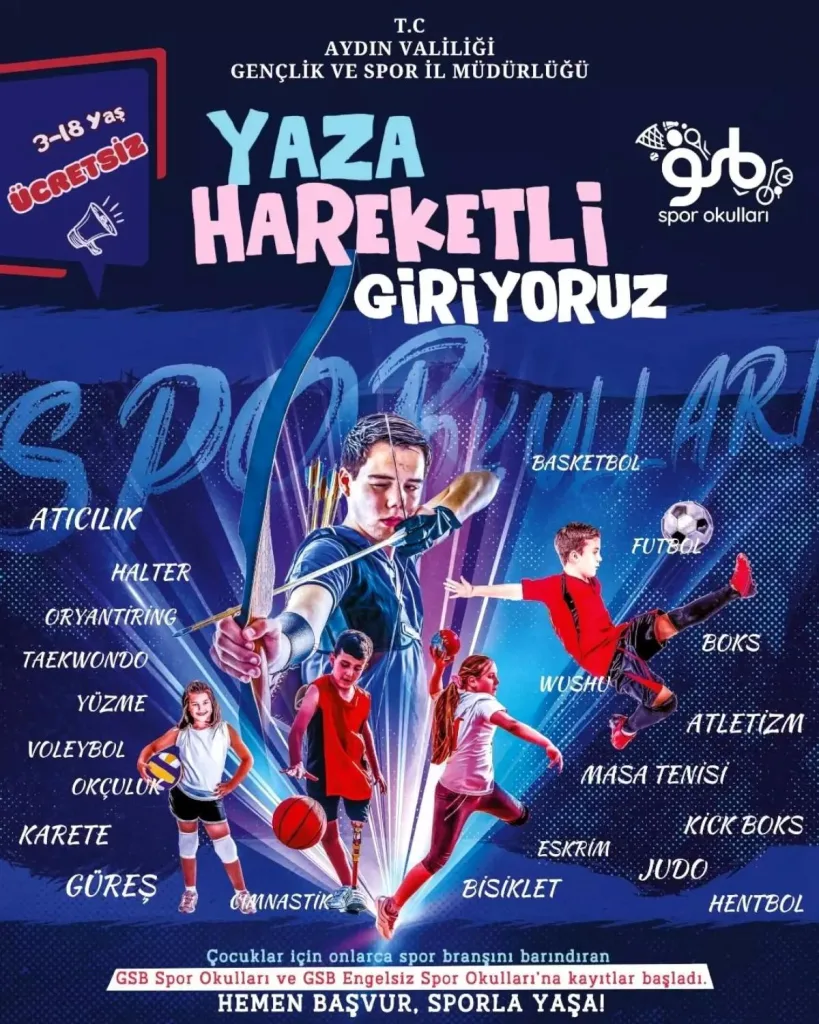 Aydın Yaz Spor Okulları Kayıtları Başladı